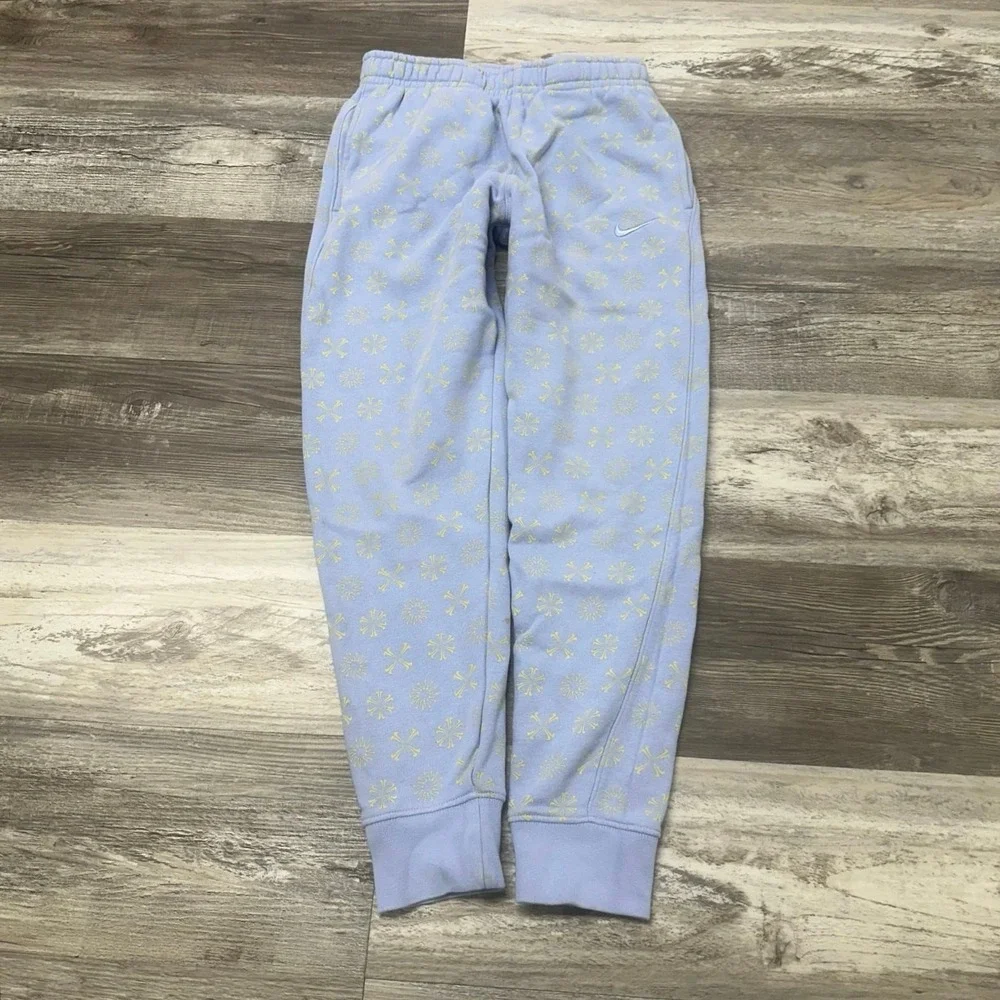 Nike Joggers‎ Baby Blue Yellow Sun AOP Women's XS Sporty Athleisure Sweatpants